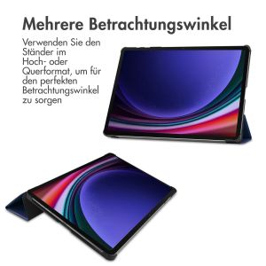 iMoshion Trifold Klapphülle für das Samsung Galaxy Tab S9 Plus 12.4 Zoll - Dunkelblau