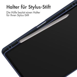 iMoshion Trifold Hardcase Klapphülle für das Samsung Galaxy Tab S9 11.0 Zoll - Dunkelblau