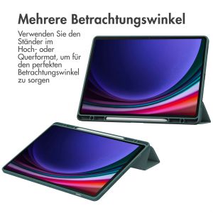 iMoshion Trifold Hardcase Klapphülle für das Samsung Galaxy Tab S9 Plus 12.4 Zoll - Grün