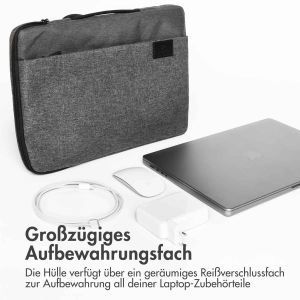 iMoshion Laptop Hülle 13-14 Zoll - Laptop Hülle mit Griff - Geeignet für Laptops bis 13-14 Zoll - Grau