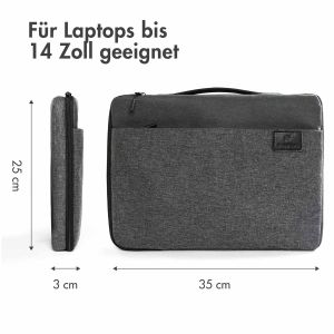 iMoshion Laptop Hülle 13-14 Zoll - Laptop Hülle mit Griff - Geeignet für Laptops bis 13-14 Zoll - Grau