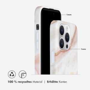 Selencia Aurora Fashion Back Case für das iPhone 15 Pro - Strapazierfähige Hülle - 100% recycelt - Weißer Marmor