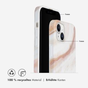 Selencia Aurora Fashion Back Case für das iPhone 15 Plus - Strapazierfähige Hülle - 100% recycelt - Weißer Marmor