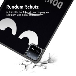 iMoshion Design Trifold Klapphülle für das Xiaomi Pad 6 / 6 Pro - Don't touch