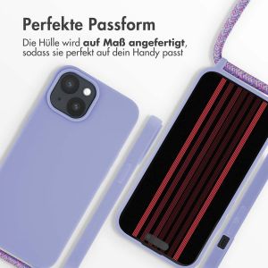 iMoshion Silikonhülle mit Band für das iPhone 15 - Violett