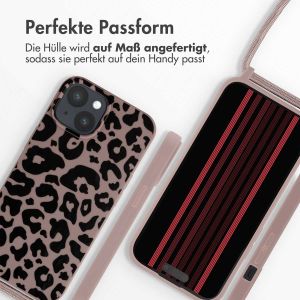 iMoshion Silikonhülle design mit Band für das iPhone 15 - Animal Pink