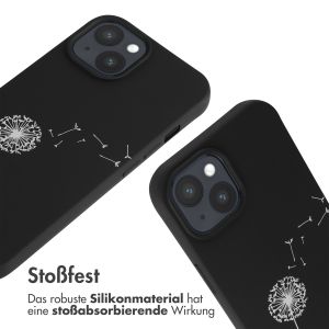 iMoshion Silikonhülle design mit Band für das iPhone 15 - Dandelion Black