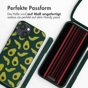 iMoshion Silikonhülle design mit Band für das iPhone 15 - Avocado Green