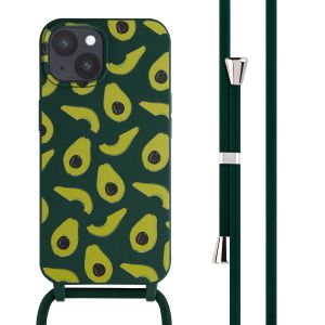 iMoshion Silikonhülle design mit Band für das iPhone 15 - Avocado Green