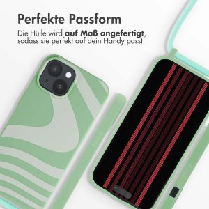 iMoshion Silikonhülle design mit Band für das iPhone 15 - Retro Green
