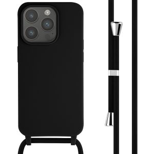iMoshion Silikonhülle mit Band für das iPhone 15 Pro - Schwarz