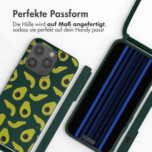 iMoshion Silikonhülle design mit Band für das iPhone 15 Pro - Avocado Green