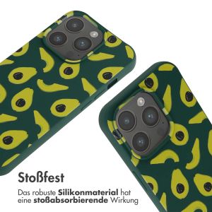 iMoshion Silikonhülle design mit Band für das iPhone 15 Pro - Avocado Green