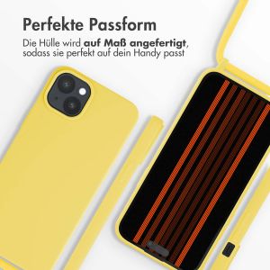 iMoshion Silikonhülle mit Band für das iPhone 15 Plus - Gelb