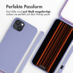 iMoshion Silikonhülle mit Band für das iPhone 15 Plus - Violett