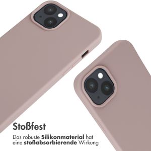 iMoshion Silikonhülle mit Band für das iPhone 15 Plus - Sand Pink
