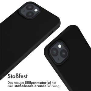 iMoshion Silikonhülle mit Band für das iPhone 15 Plus - Schwarz
