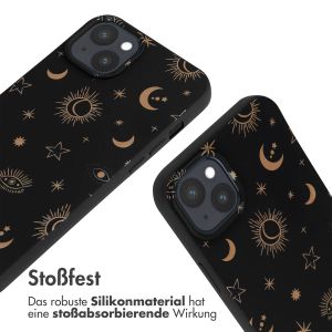 iMoshion Silikonhülle design mit Band für das iPhone 15 Plus - Sky Black