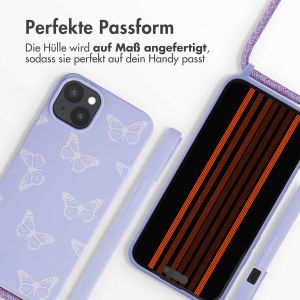 iMoshion Silikonhülle design mit Band für das iPhone 15 Plus - Butterfly