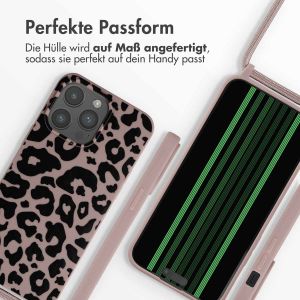 iMoshion Silikonhülle design mit Band für das iPhone 15 Pro Max - Animal Pink