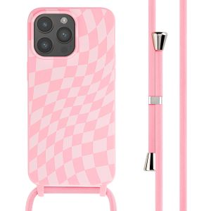 iMoshion Silikonhülle design mit Band für das iPhone 15 Pro Max - Retro Pink