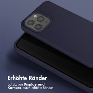 Selencia Silikonhülle mit abnehmbarem Band für das iPhone 15 Pro Max - Dunkelblau