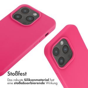 iMoshion Silikonhülle mit Band für das iPhone 14 Pro - Rosa fluoreszierend