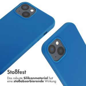 iMoshion Silikonhülle mit Band für das iPhone 13 - Blau