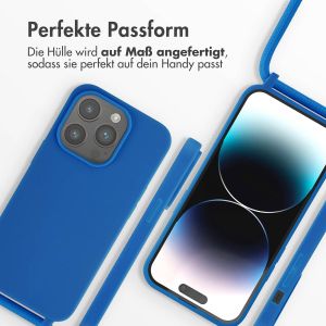 iMoshion Silikonhülle mit Band für das iPhone 14 Pro - Blau