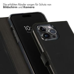 Selencia Echtleder Klapphülle für das iPhone 15 Pro Max - Schwarz