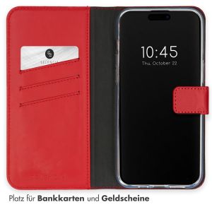 Selencia Echtleder Klapphülle für das iPhone 15 Pro Max - Rot