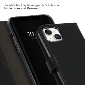 Selencia Echtleder Klapphülle für das iPhone 15 Plus - Schwarz