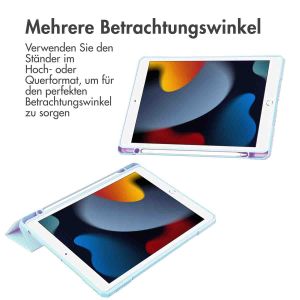 iMoshion Trifold Hardcase Klapphülle für das iPad 9 (2021) 10.2 Zoll / iPad 8 (2020) 10.2 Zoll / iPad 7 (2019) 10.2 Zoll - Hellblau