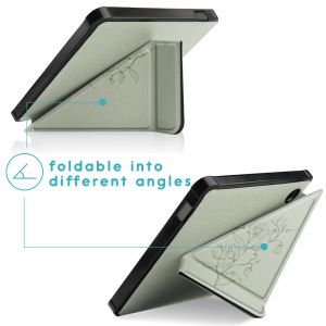 iMoshion Design Origami Klapphülle für das Kobo Libra 2 / Tolino Vision 6 - Floral Green