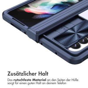 iMoshion Back Cover mit Kameraschieber für das Samsung Galaxy Z Fold 4 - Dunkelblau