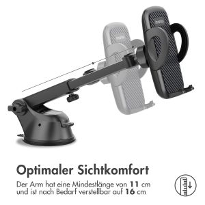 iMoshion ﻿ Telefonhalter für das Auto - Verstellbar - Universell - Carbon - Armaturenbrett / Scheibe - Schwarz