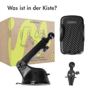 iMoshion Handyhalterung für das Auto - Verstellbar - Armaturenbrett und  Windschutzscheibe - Schwarz