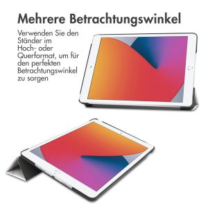 iMoshion Design Trifold Klapphülle für das iPad 9 (2021) 10.2 Zoll / iPad 8 (2020) 10.2 Zoll / iPad 7 (2019) 10.2 Zoll - White Marble