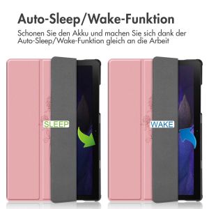 iMoshion Design Trifold Klapphülle für das Samsung Galaxy Tab A8 - Floral Pink