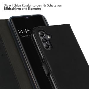 Selencia Echtleder Klapphülle für das Samsung Galaxy A14 (5G/4G) - Schwarz