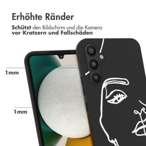 iMoshion Design Hülle für das Samsung Galaxy A34 (5G) - Abstraktes Gesicht - Schwarz