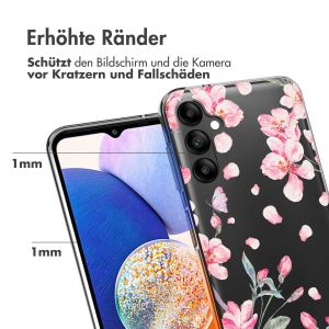iMoshion Design Hülle für das Samsung Galaxy A14 (5G/4G) - Blume - Rosa / Grün