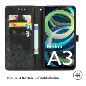 iMoshion Mandala Klapphülle für das Xiaomi Redmi A3 - Schwarz