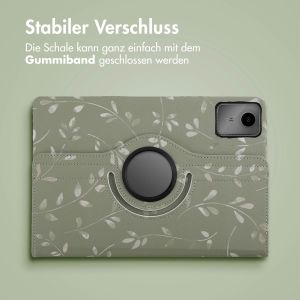 iMoshion 360° drehbare Design Klapphülle für das Lenovo Tab M11 - Green Flowers