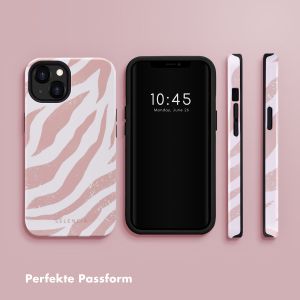 Selencia Vivid Back Cover für das iPhone 13 - Colorful Zebra Old Pink