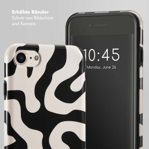 Selencia Vivid Back Cover für das iPhone SE (2022 / 2020) / 8 / 7 / 6(s) - Art Wave Black