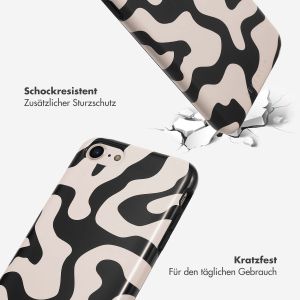 Selencia Vivid Back Cover für das iPhone SE (2022 / 2020) / 8 / 7 / 6(s) - Art Wave Black