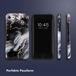 Selencia Vivid Back Cover für das iPhone SE (2022 / 2020) / 8 / 7 / 6(s) - Chic Marble Black
