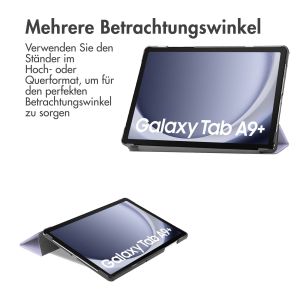 iMoshion Design Trifold Klapphülle für das Samsung Galaxy Tab A9 Plus - Flowers Distance