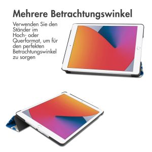 iMoshion Design Trifold Klapphülle für das iPad 7 (2019) / iPad 8 (2020) / iPad 9 (2021) 10.2 inch - Flower Tile